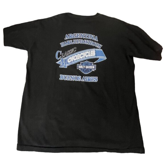 Harley-Davidson Motorcycles Buenos Aires Argentina 2XL XXL Men's Black & Blue Lo - Picture 4 of 7